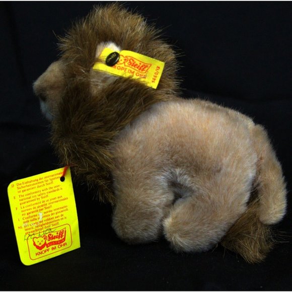 VTG NWT Steiff Leo Tan Brown Lion Plush Austria 5" Wipeable 1460/13 - Picture 5 of 16